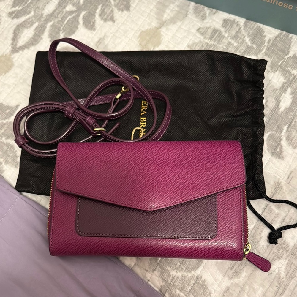 Vera Bradley Faux Leather Purple Crossbody/Wallet